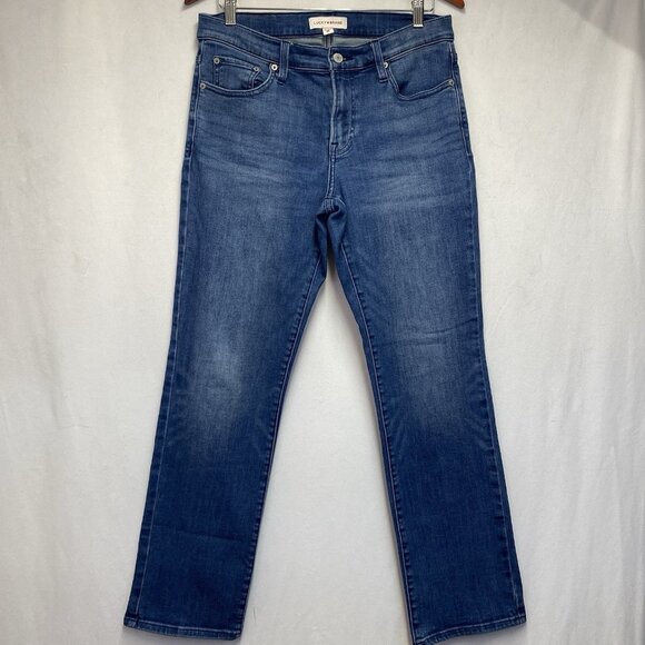 Lucky Brand Sweet Mid Rise Straight Jeans Women Size 10/30 Blue Medium Wash - Picture 1 of 16